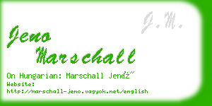 jeno marschall business card